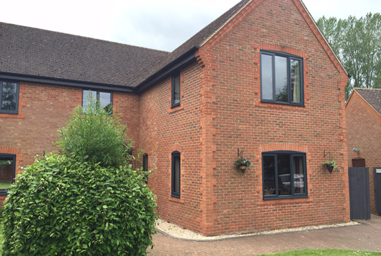 Grey Flush Aluminium Windows & Patio Doors in Bicester, Oxfordshire